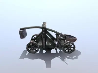 Medieval Catapult Low-poly 3D model