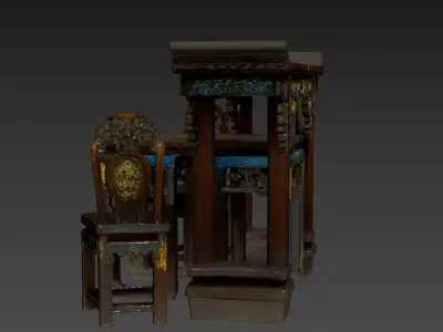 16- Antique Ming and Qing Dynasty Furniture 3D model