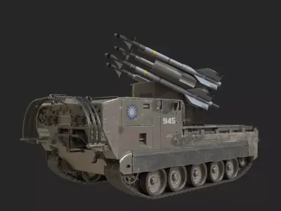3 coatings  American system MIM72 Chaparral SAM of Taiwan Low-poly 3D model