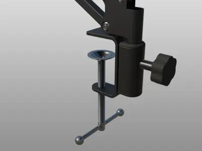 Rigged Desktop Microphone Pantograph 3D model