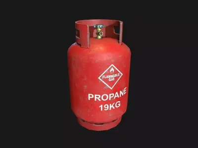 Low Poly PBR 19kg Gas Bottle Low-poly 3D model