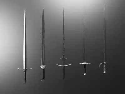 European swords collection 3D model