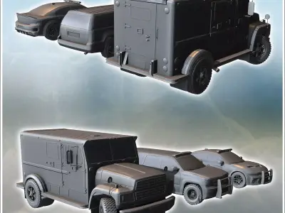 Modern police vehicle incl Chevrolet Tahoe and Dodge Charger 6 - 3D print model