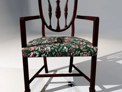 3D Model Antique Dining Chair 3D model