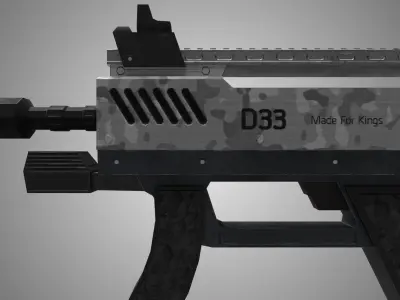 D33 Assault Rifle - GameReady - LowPoly Low-poly 3D model