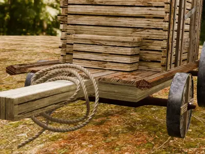 MEDIEVAL PRISON WAGON 3D model