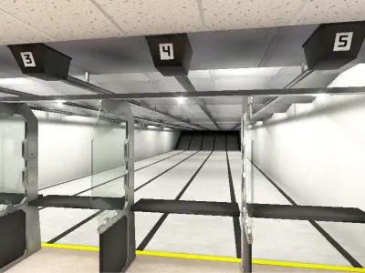 Shooting Range Interiors  Low-poly 3D model