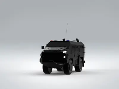 4X4 Tactical Wheeled Armoured Vehicle GOKKURT Low-poly 3D model