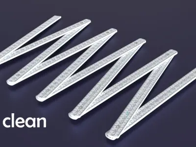 Measuring sticks clean used dirty Low-poly 3D model