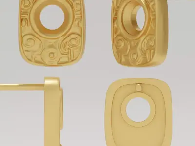 Aurum Relic Earrings - 3D print ready 3D print model  3D print model