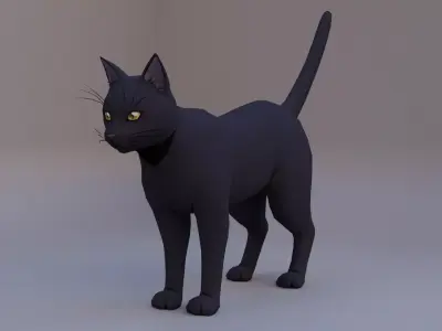 Black Cat  Low-poly 3D model