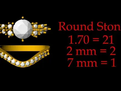 Diamond Engagement Ring - 0025 3D print model