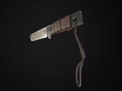 Medieval Knife Free low-poly 3D model