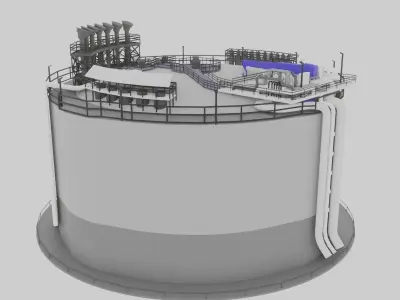 Low-Poly Gas Storage 3D model
