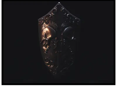 Skeleton Shield Low-poly 3D model