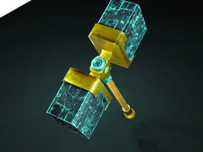 Battle Hammer Low-poly 3D model buy
