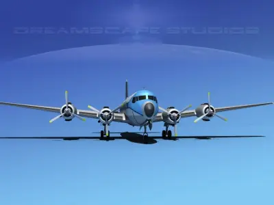 Douglas DC-7B Southeast Charter 3D model