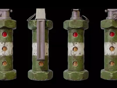 Military Grenades 3D Model Pack Game Ready PBR Assets  Low-poly 3D model