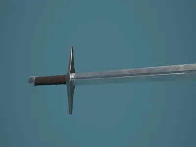 Old Steel Medieval Sword Low-poly 3D model