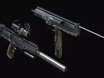 Submachine gun ST kinetics SPW  Low-poly 3D model