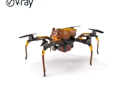 Spider Research Drone Versatile Model Pack Low-poly 3D model