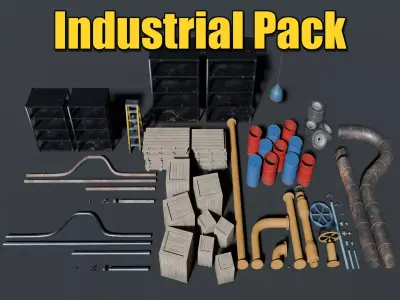 Industrial Pack Low-poly 3D model