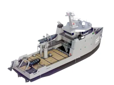 MILITARY  VESSEL  Low-poly 3D model