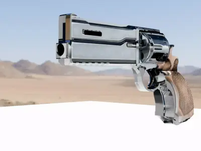 CAL 44 Magnum Low-poly 3D model