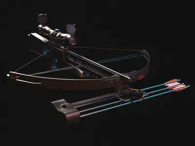 Crossbow bow and arrow 3D model purchase