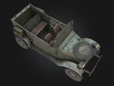  Vintage Convertible  Classic Military Vehicle Model Historical 3D model