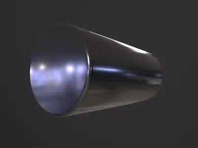 Silver Cylinder 3D Model Low-poly 3D model