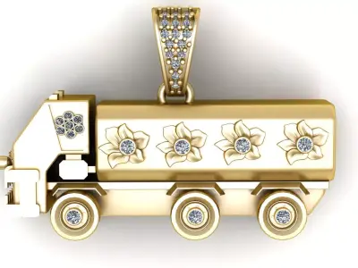 TRAILER TRUCK PENDANT 3D PRINTABLE MODEL  3D print model purchase