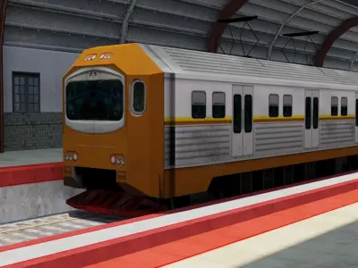 Train Station Free low-poly 3D model