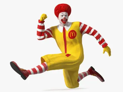 Mascot of McDonalds Jumping Pose 3D model