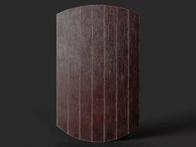 Slavic square wooden shield-painted red Low-poly 3D model