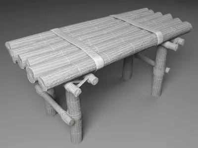 Old Table Low-poly 3D model shop