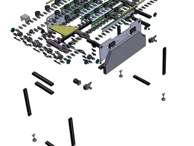 Motor permanent magnet rotor bearing feeding mechanism 3D model