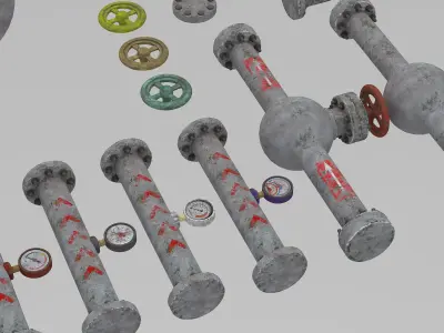 industrial piping 3D model