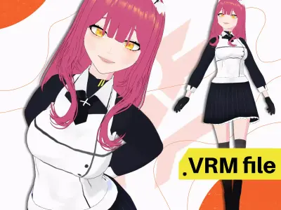 VRM MAID OUTFIT SEXY COSTUME LADY GIRL MILITARY FULL SET 3D model