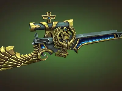 Scarab sniper rifle Low-poly 3D model