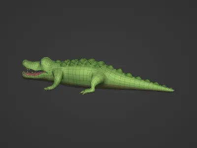 Cartoon Crocodile Low-poly 3D model