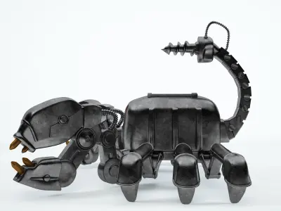Scorpion robot Low-poly 3D model