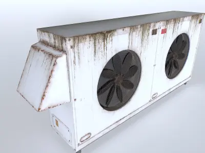 Rusty Rooftop AC hvac unit 4 Low-poly 3D model