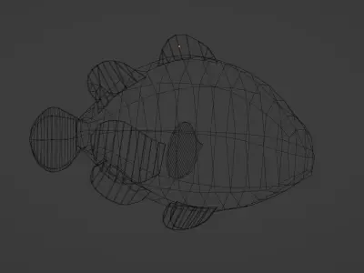 Low-Poly Clownfish Low-poly 3D model