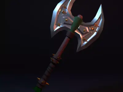 Stylized Axe Low-poly 3D model 2