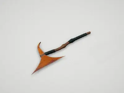 Game asset Battle-Worn Orange-Head Axe 3D model