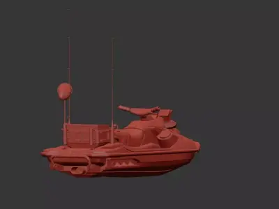 Fishing Jet Ski Personal Watercraft Sea-Doo Style 3D model  3D model