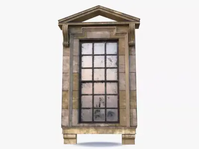 Cement Window 0004 Low-poly 3D model