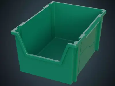 Storage Bin 1 Basic Low-poly 3D model