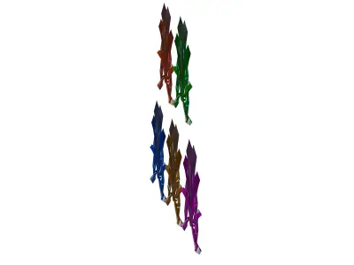 a Set of Fan Weapons Low-poly 3D model